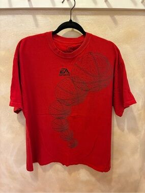 Men's EE Sports Brand Red Graphic T-Shirt Size X-LARGE
